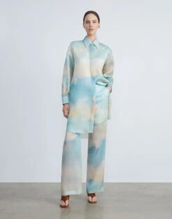 Sky Scene Print Silk Organza Sullivan Pant 10 Sky Scene Print Silk Organza Sullivan Pant -Chic Daily Fashion mpd32v 1x90 liberty green multi full