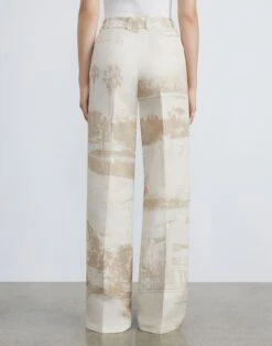 Postcards Print Viscose-Linen Sullivan Pant 9 Postcards Print Viscose-Linen Sullivan Pant -Chic Daily Fashion mpd32v 1x95 buff multi back