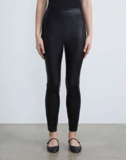 Stretch Nappa Leather Greenwich Legging -Chic Daily Fashion mpd49r l034 black