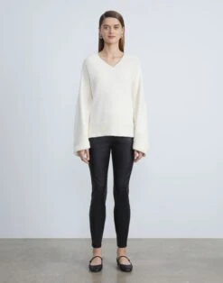 Stretch Nappa Leather Greenwich Legging -Chic Daily Fashion mpd49r l034 black full