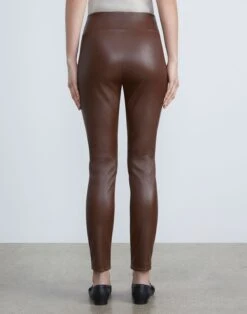 Stretch Nappa Leather Greenwich Legging -Chic Daily Fashion mpd49r l034 rustic brown back