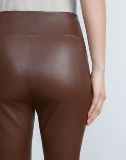 Stretch Nappa Leather Greenwich Legging -Chic Daily Fashion mpd49r l034 rustic brown detail2