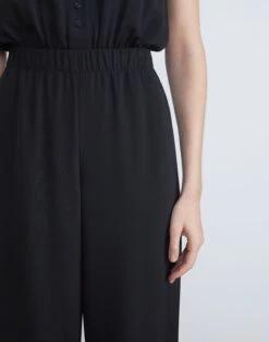 Organic Silk Crepe De Chine Perry Pant -Chic Daily Fashion mpd56r 5553 black detail