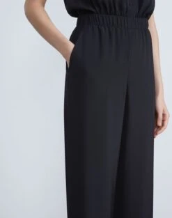 Organic Silk Crepe De Chine Perry Pant -Chic Daily Fashion mpd56r 5553 black detail2