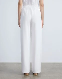 Organic Silk Crepe De Chine Perry Pant -Chic Daily Fashion mpd56r 5553 cloud back