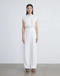 Organic Silk Crepe De Chine Perry Pant -Chic Daily Fashion mpd56r 5553 cloud full