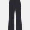 Wool-Silk Crepe Gates Flared Ankle Pant