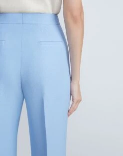 Wool-Silk Crepe Gates Flared Ankle Pant -Chic Daily Fashion mpd57r 1u35 cool blue detail2