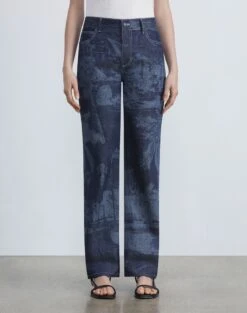 L148 Denim Postcards Laser Print York Jean -Chic Daily Fashion mpd61a 1u57 shipyard indigo multi