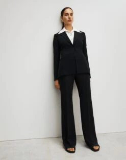 Finesse Crepe Gates Side-Zip Flared Pant -Chic Daily Fashion mpd65r 6147 black catalog