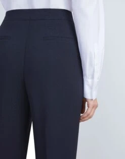 Finesse Crepe Gates Side-Zip Flared Pant -Chic Daily Fashion mpd65r 6147 navy detail2