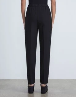 Fluid Crepe Side-Zip Pant -Chic Daily Fashion mpd66r 7590 black back