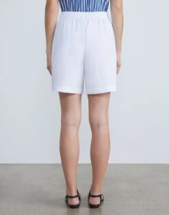 Organic Cotton Poplin Riverside Short -Chic Daily Fashion mpd84r 1r48 white back