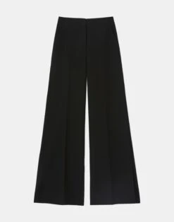 Finesse Crepe Franklin Wide Leg Ankle Pant -Chic Daily Fashion mpd87r 6147 black flat