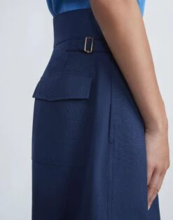 Lightweight Cotton Twill William Pleated Short -Chic Daily Fashion mpd88r 1x52 midnight blue detail