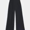 Wool-Silk Crepe Bowery Wide Leg Pant
