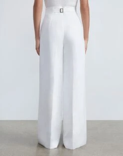 Structured Linen Twill Thames Wide Leg Pant -Chic Daily Fashion mpd90r 1w60 white back