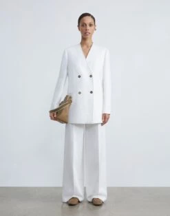 Structured Linen Twill Thames Wide Leg Pant -Chic Daily Fashion mpd90r 1w60 white full