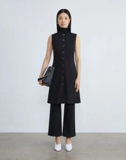 Regenerated Punto Milano Gates Flared Pant -Chic Daily Fashion mpd91r j003 black full