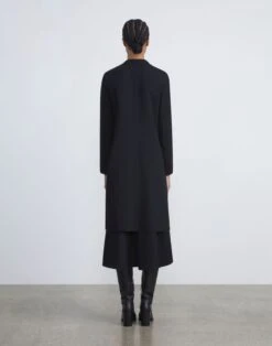 Responsible Wool Nouveau Crepe A-Line Jacket -Chic Daily Fashion mq732r 8036 black back