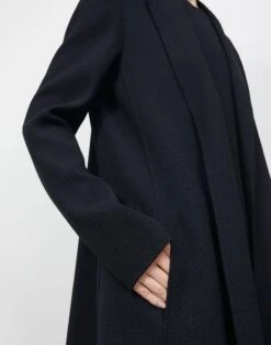 Responsible Wool Nouveau Crepe A-Line Jacket -Chic Daily Fashion mq732r 8036 black detail2