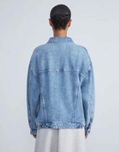 L148 Denim Oversized Jacket -Chic Daily Fashion mq794w 1m79 stonewash blue back