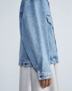 L148 Denim Oversized Jacket -Chic Daily Fashion mq794w 1m79 stonewash blue detail2