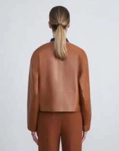 Nappa Leather Quilted Jacket -Chic Daily Fashion mq823r l485 copper back