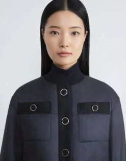 Regenerated Poly Tech Quilted Jacket -Chic Daily Fashion mq825r 1q62 black detail