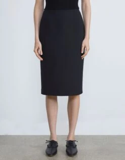 Wool-Silk Crepe Pencil Skirt 7 Wool-Silk Crepe Pencil Skirt -Chic Daily Fashion msj81r 1u35 black