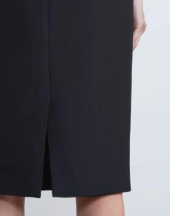 Wool-Silk Crepe Pencil Skirt 9 Wool-Silk Crepe Pencil Skirt -Chic Daily Fashion msj81r 1u35 black detail2
