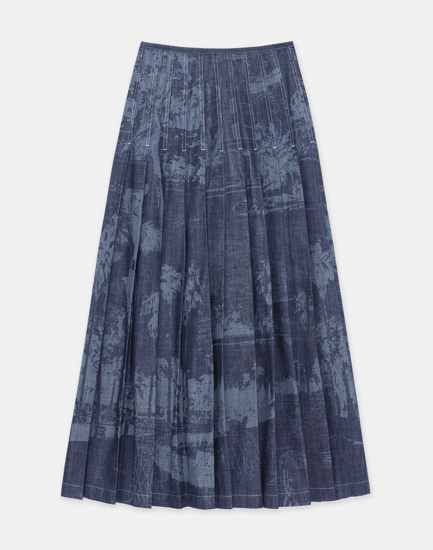 Postcards Laser Print Chambray Skirt 1 Postcards Laser Print Chambray Skirt