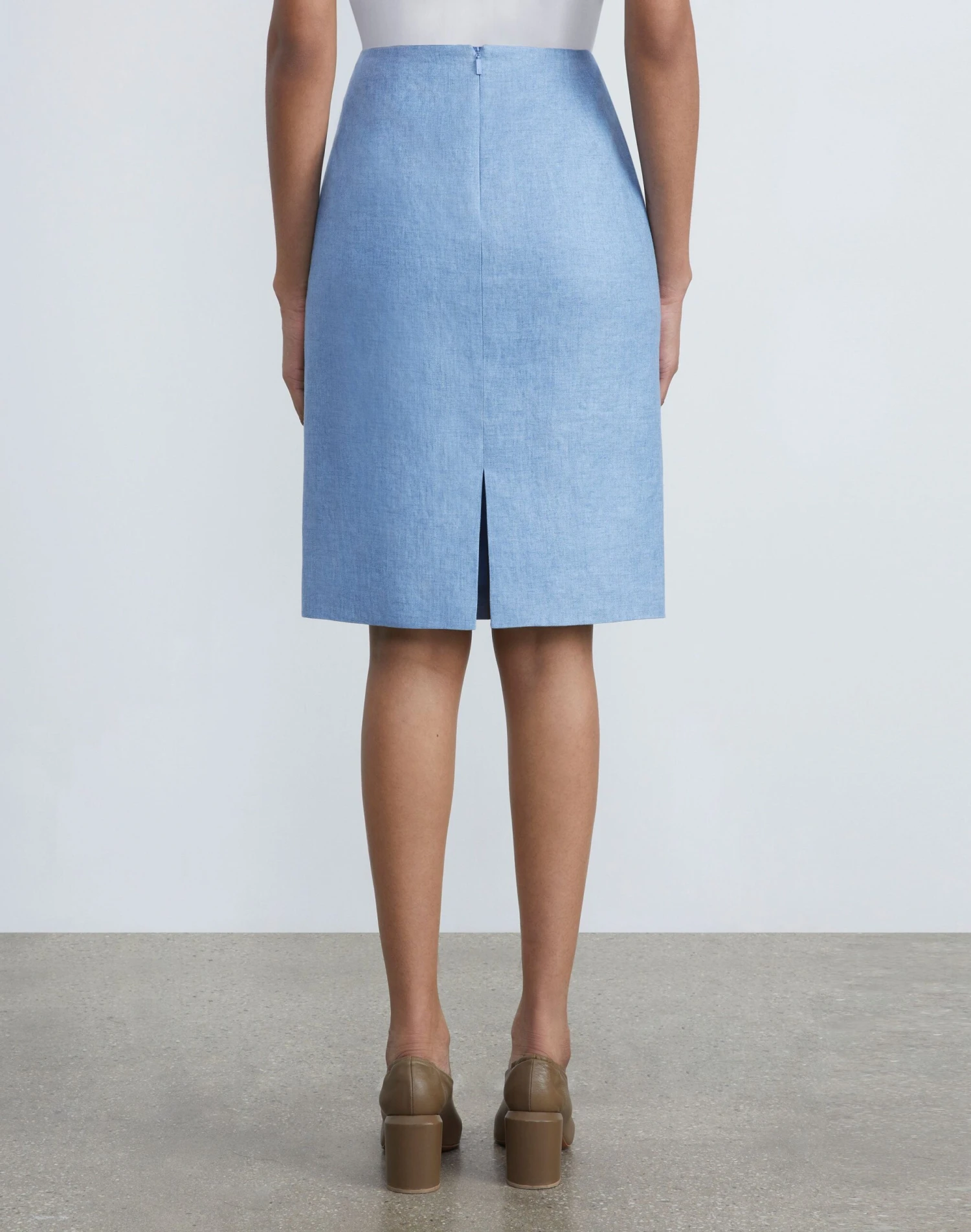 Linen Twill Mélange Pencil Skirt 4 Linen Twill Mélange Pencil Skirt - Image 4