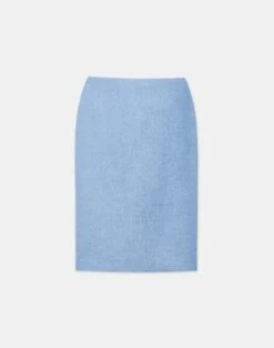Linen Twill Mélange Pencil Skirt