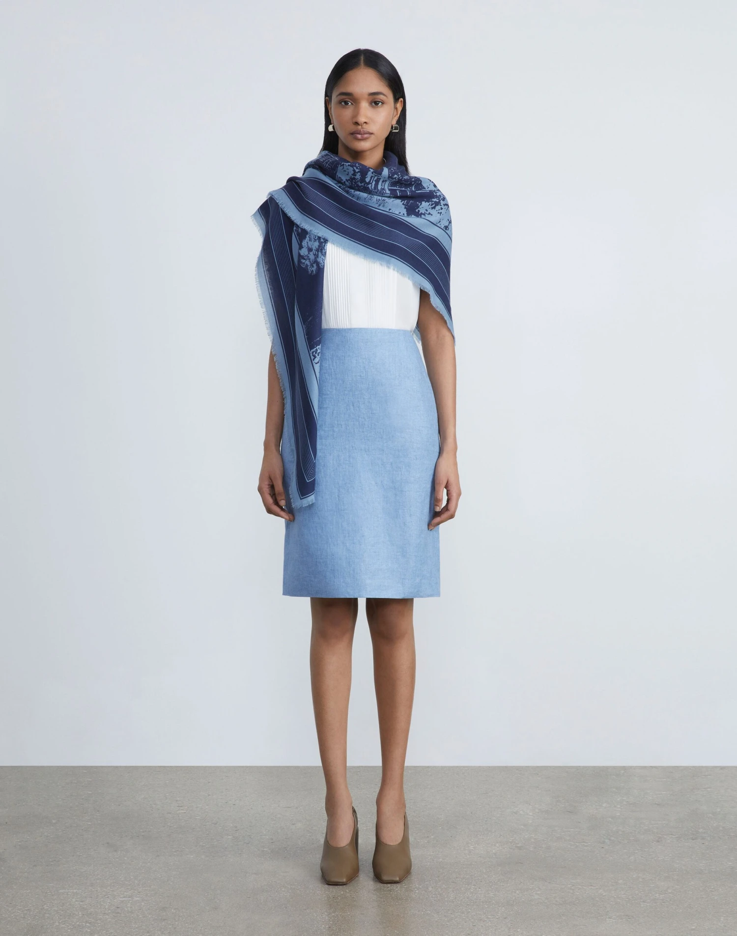 Linen Twill Mélange Pencil Skirt 2 Linen Twill Mélange Pencil Skirt - Image 2