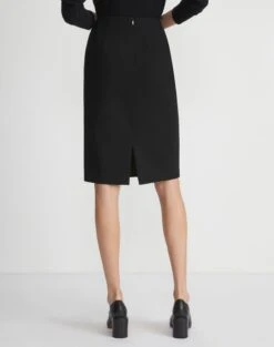 Finesse Crepe Pencil Skirt -Chic Daily Fashion msp15r 6147 black back