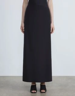 Organic Silk Stretch Crepe De Chine Skirt -Chic Daily Fashion msp16r 5553 black