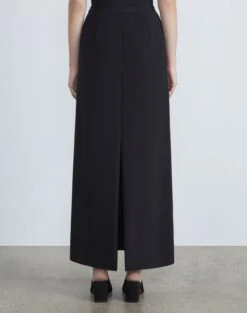 Organic Silk Stretch Crepe De Chine Skirt -Chic Daily Fashion msp16r 5553 black back