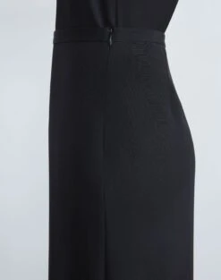 Organic Silk Stretch Crepe De Chine Skirt -Chic Daily Fashion msp16r 5553 black detail