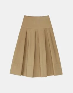 Organic Cotton Poplin Pleated Skirt