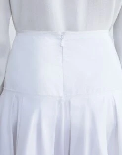 Organic Cotton Poplin Pleated Skirt -Chic Daily Fashion msp18h 1r48 white detail