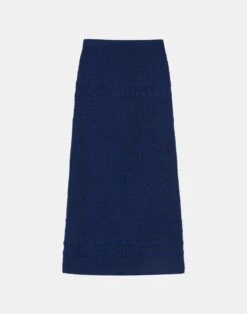 Satin Smocked Stripe Skirt