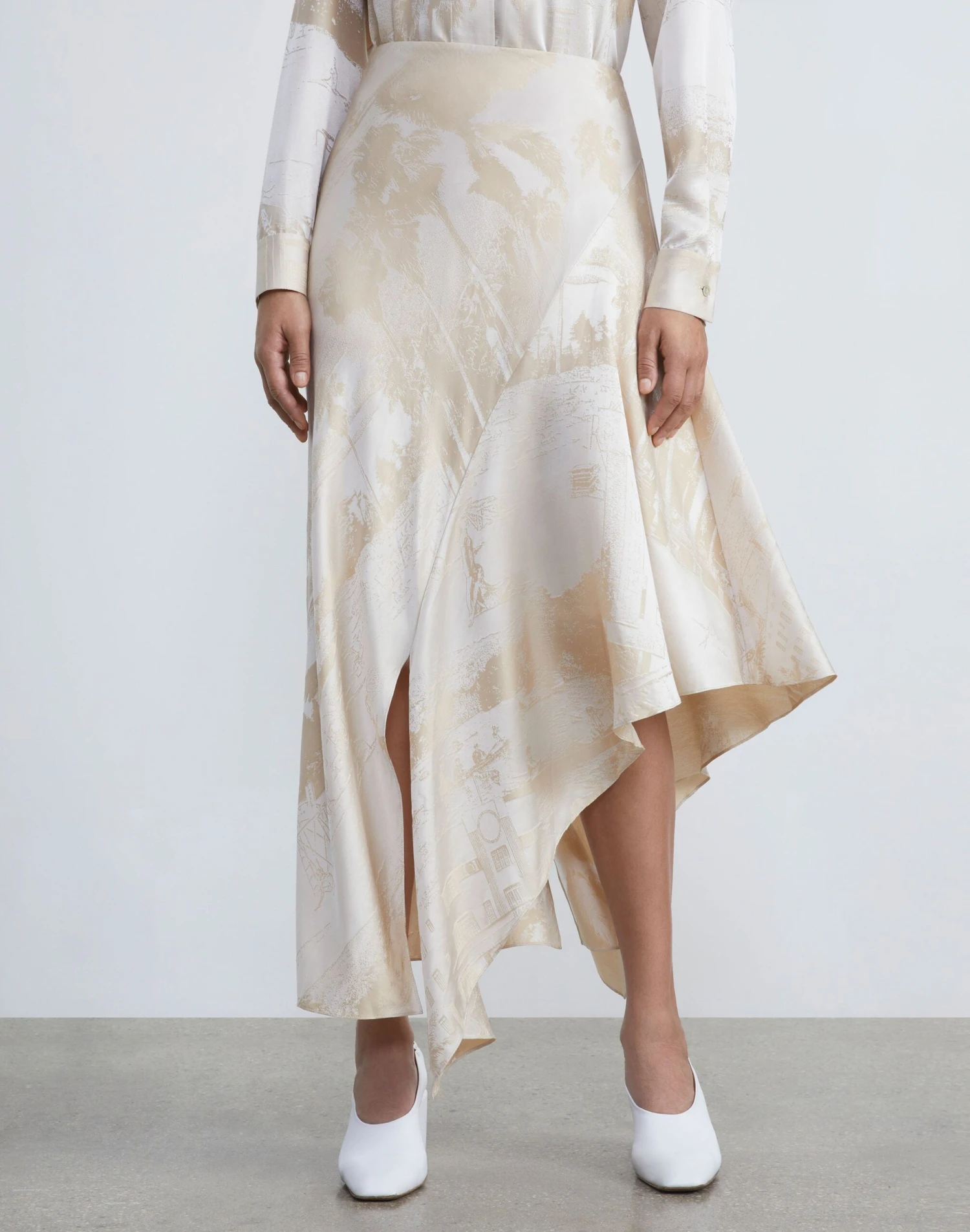 Postcards Jacquard Silk Asymmetric Skirt 3 Postcards Jacquard Silk Asymmetric Skirt - Image 3