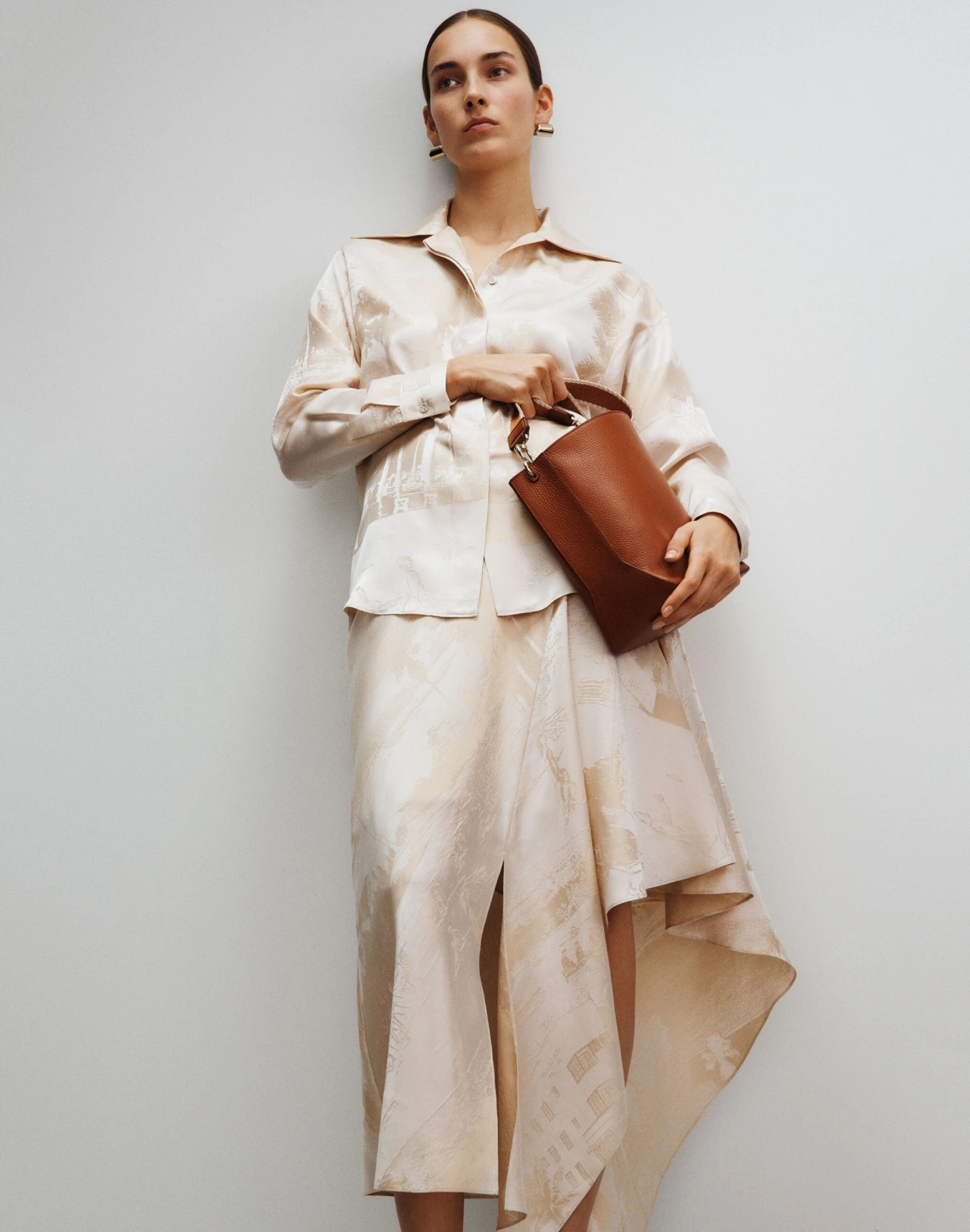 Postcards Jacquard Silk Asymmetric Skirt 6 Postcards Jacquard Silk Asymmetric Skirt - Image 6