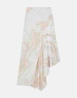 Postcards Jacquard Silk Asymmetric Skirt