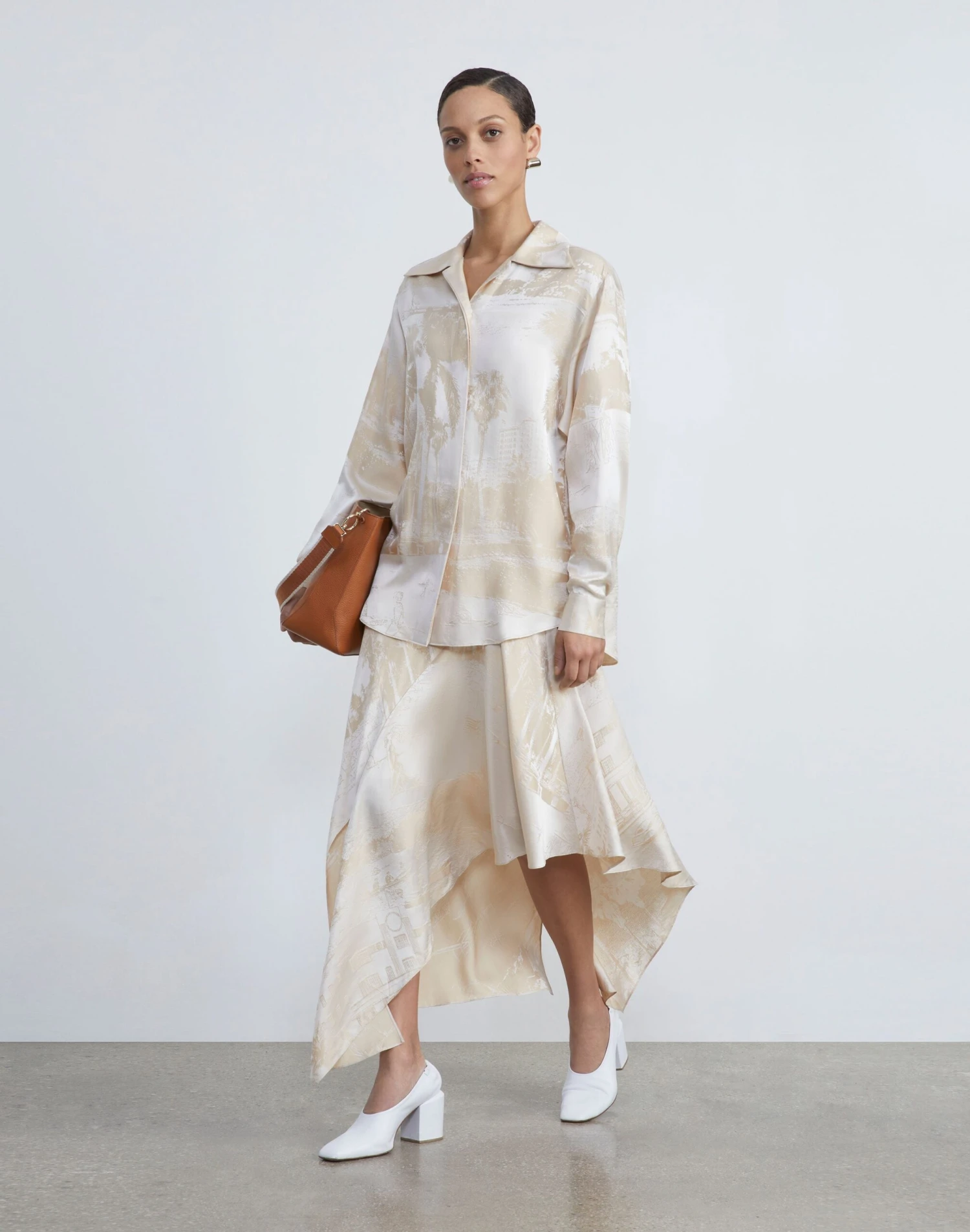 Postcards Jacquard Silk Asymmetric Skirt 2 Postcards Jacquard Silk Asymmetric Skirt - Image 2