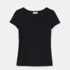 Cotton Rib Scoop Neck T-Shirt
