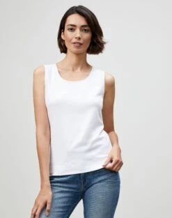 Cotton Rib Scoop Neck Tank -Chic Daily Fashion mta46r j548 white