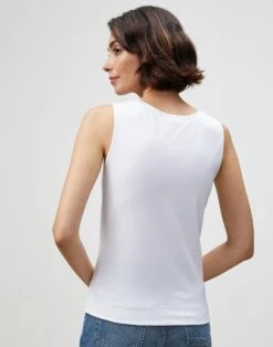 Cotton Rib Scoop Neck Tank -Chic Daily Fashion mta46r j548 white back