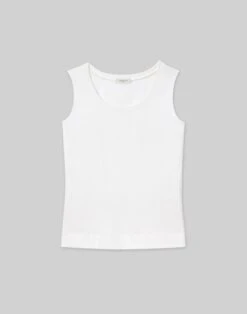 Cotton Rib Scoop Neck Tank -Chic Daily Fashion mta46r j548 white flat